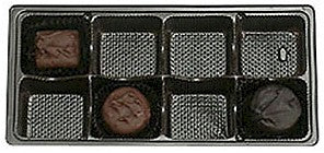 6-15/16 x 3-5/16 x 2 (1 lb.) Rect Auto Btm/Solid Btm Candy Tray Brown 8 Cavities 500/Case