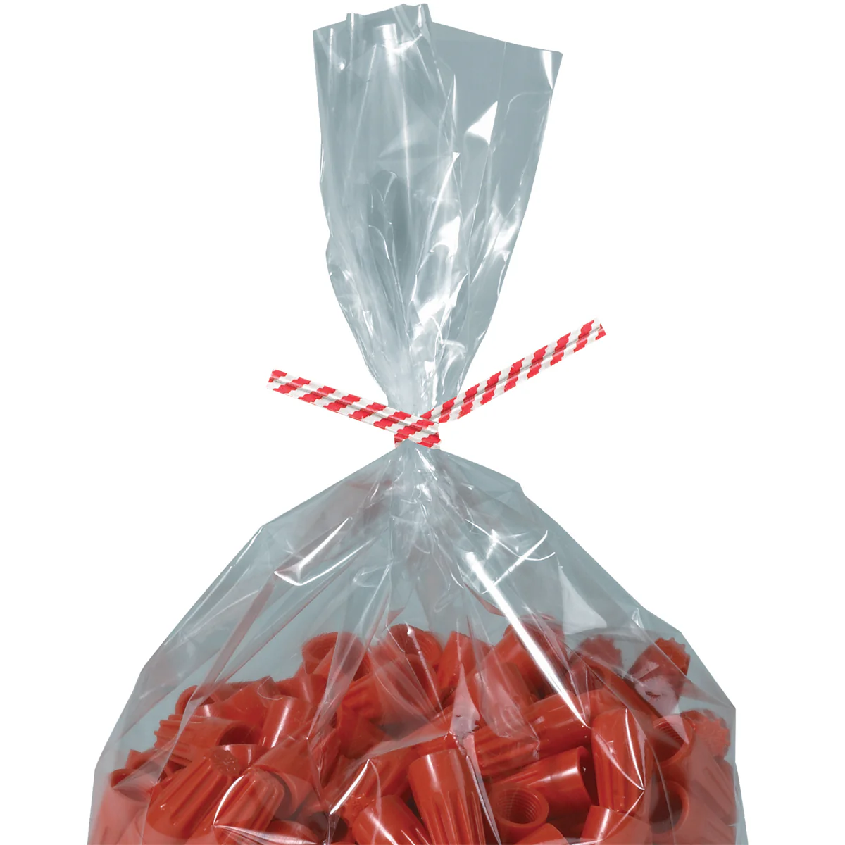 6 x 5/32 Red Candy Stripe Paper Twist Ties 2000/Case