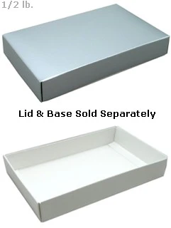7-1/8 x 4-1/2 x 1-1/8 Silver 1/2 lb. Rectangular Candy Box LID 250/Case - Image 2