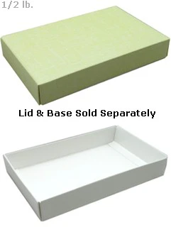 7-1/8 x 4-1/2 x 1-1/8 Yellow 1/2 lb. Rectangular Candy Box LID 250/Case - Image 2