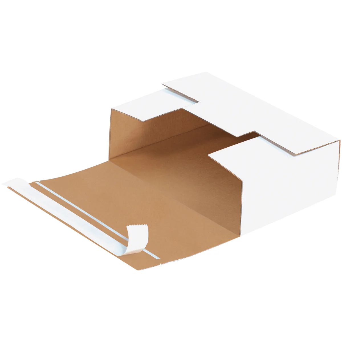 Self-Seal DVD White Corrugated Box 7 11/16 x 5 7/16 x 2 7/16 200/Case - Image 2
