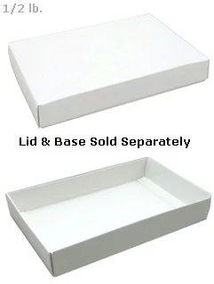 7 x 4-3/8 x 1-1/8 White 1/2 lb. Rectangular Candy Box BASE 250/Case - Image 2