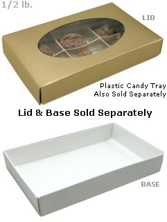 7 x 4-3/8 x 1-1/8 White 1/2 lb. Rectangular Candy Box BASE 250/Case - Image 2