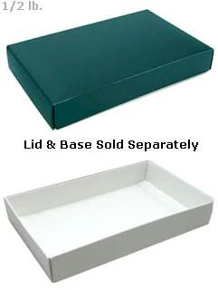 7 x 4-3/8 x 1-1/8 White 1/2 lb. Rectangular Candy Box BASE 250/Case - Image 2