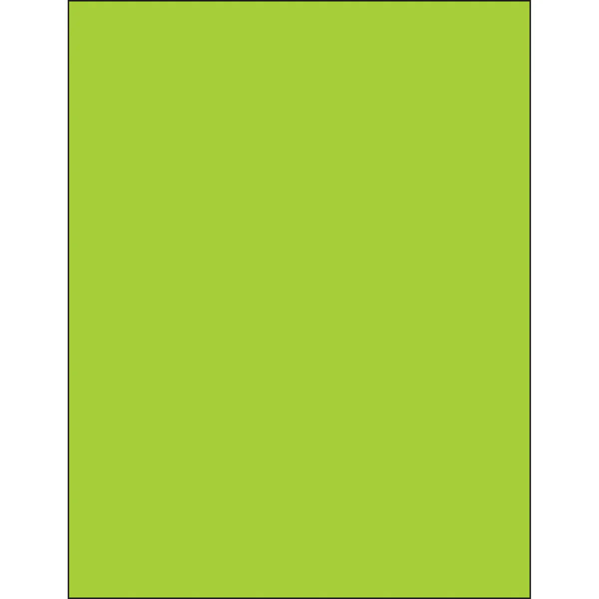 8 1/2 x 11" Fluorescent Green Removable Rectangle Laser Labels 100/Case