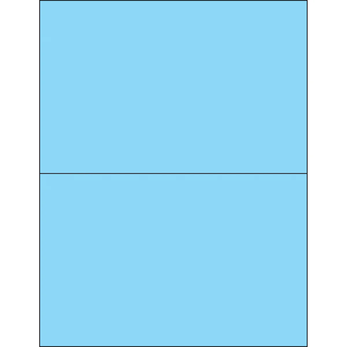 8 1/2 x 5 1/2" Fluorescent Pastel Blue Removable Rectangle Laser Labels 200/Case