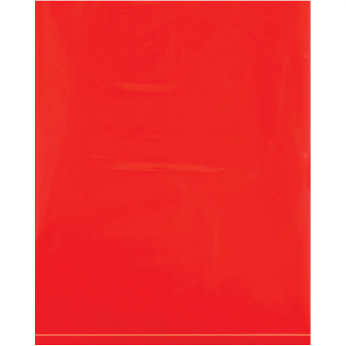 8 x 10 - 2 Mil Red Flat Poly Bags 1000/Case