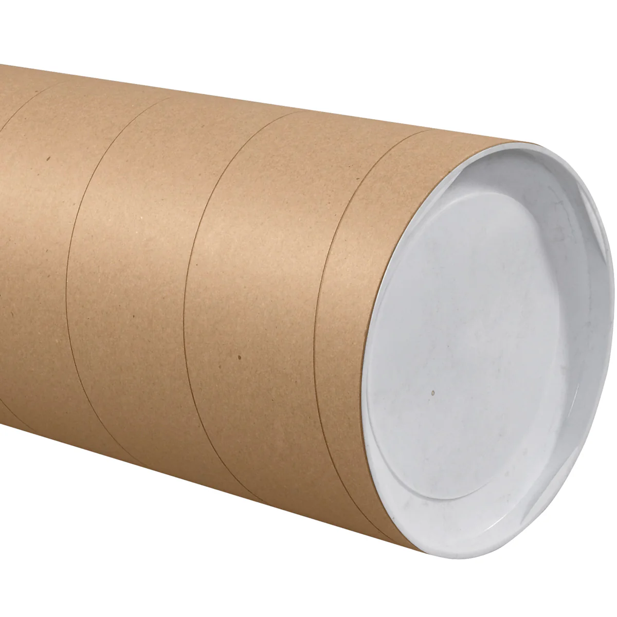 8 x 48 Brown Mailing Tubes With End Caps .125 Gauge 10/Case