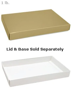9-3/8 x 6 x 1-1/8 White 1 lb. Rectangular Candy Box BASE 250/Case - Image 2