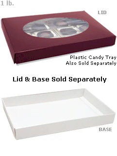 9-3/8 x 6 x 1-1/8 White 1 lb. Rectangular Candy Box BASE 250/Case - Image 2