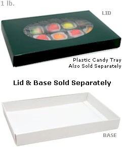 9-5/8 x 6-1/8 x 1-1/8 Green 1 lb. Oval Window Candy Box LID - W/ Window 250/Case - Image 2