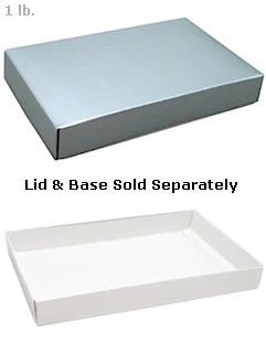 9-5/8 x 6-1/8 x 1-1/8 Silver 1 lb. Rectangular Candy Box LID 250/Case - Image 2