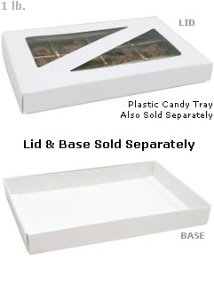 9-5/8 x 6-1/8 x 1-1/8 White 1 lb. Triangle Window Candy Box LID 250/Case - Image 2