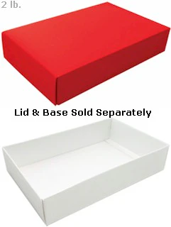 9-5/8 x 6-1/8 x 2 Red 2 lb. Rectangular Candy Box LID 250/Case - Image 2