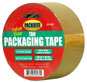 PackRite Tan Ultra-Thick 2.6 mil Packaging Tape 2" x 60 yards 6/Case